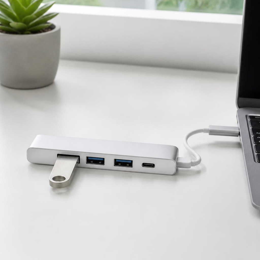 Hub USB-C 4 en 1 – Adaptador USB 3.0 con Carga PD 100W