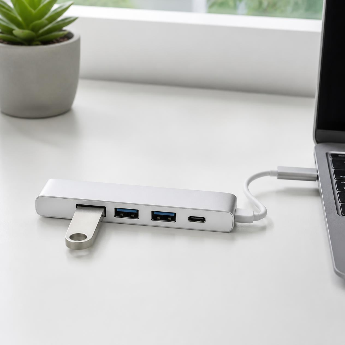 Hub USB-C 4 en 1 – Adaptador USB 3.0 con Carga PD 100W