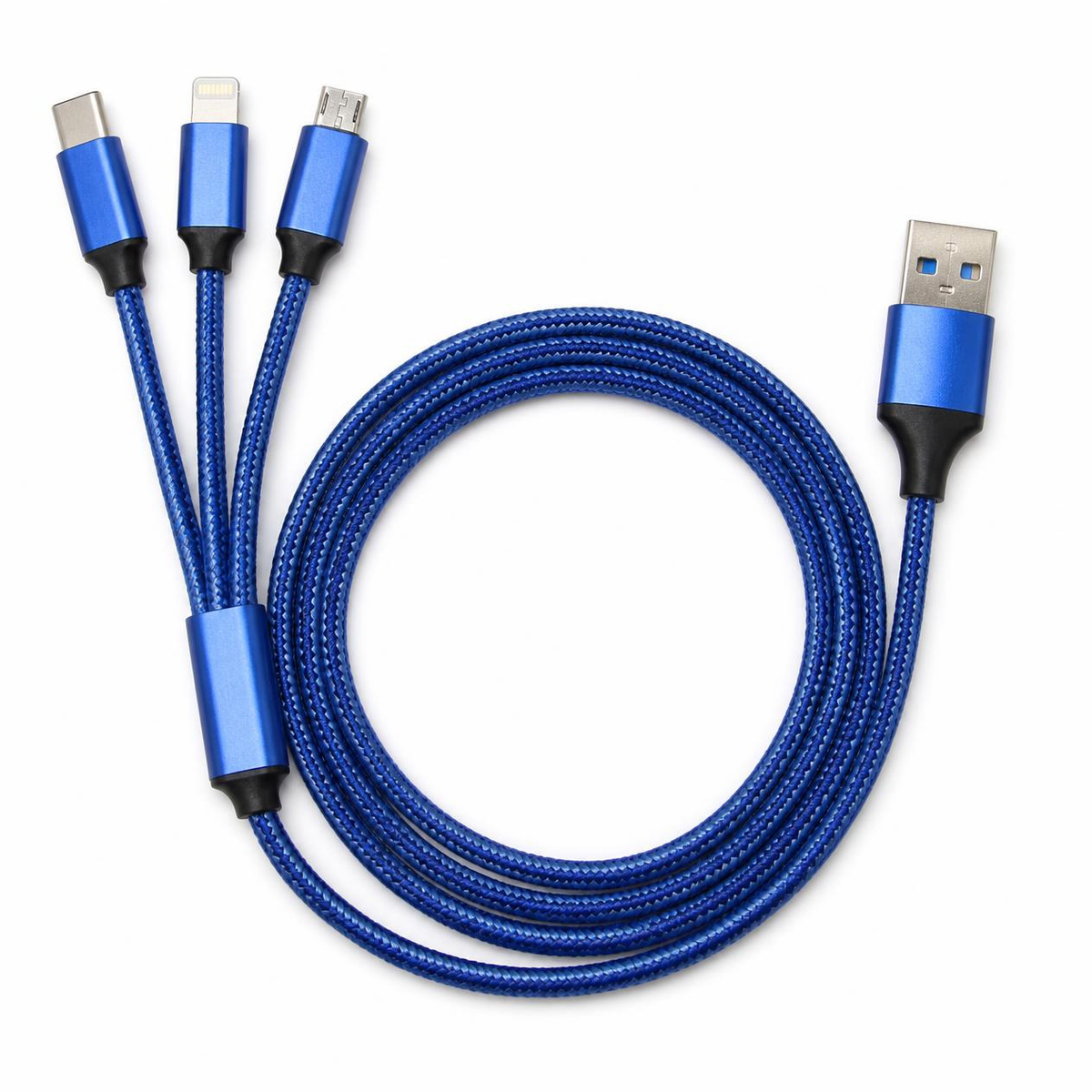 TriCharge – Cable de Carga 3 en 1 | USB-C, Lightning y Micro USB