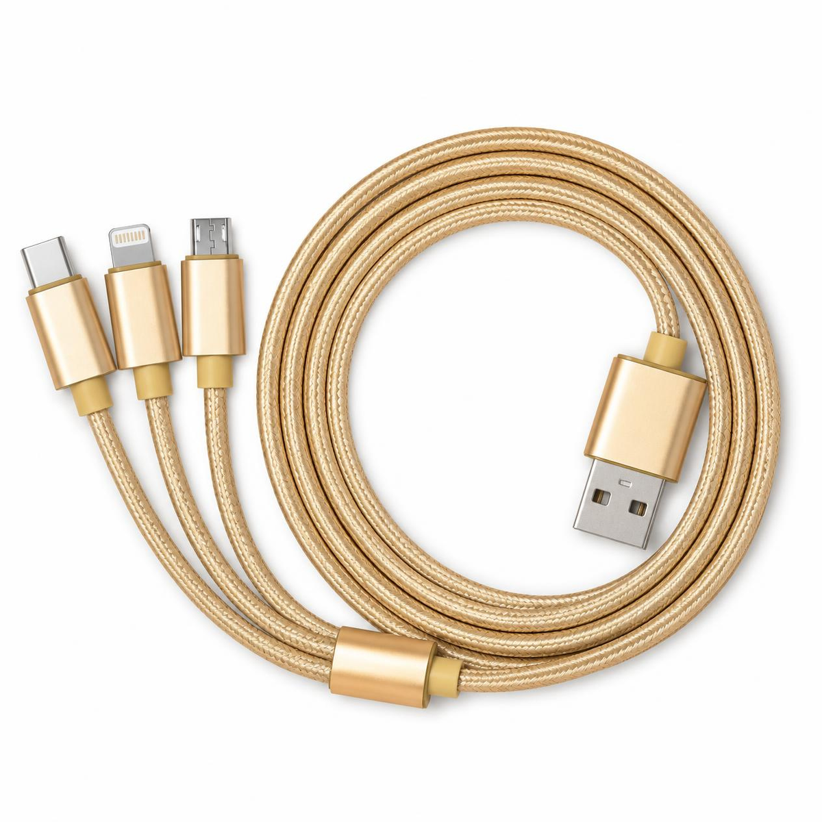 TriCharge – Cable de Carga 3 en 1 | USB-C, Lightning y Micro USB